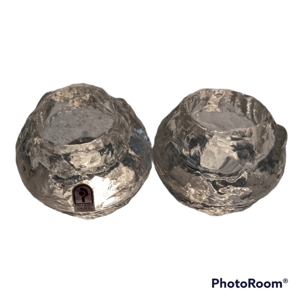 Set of 2 Pilgrim Glass Votive Jolders